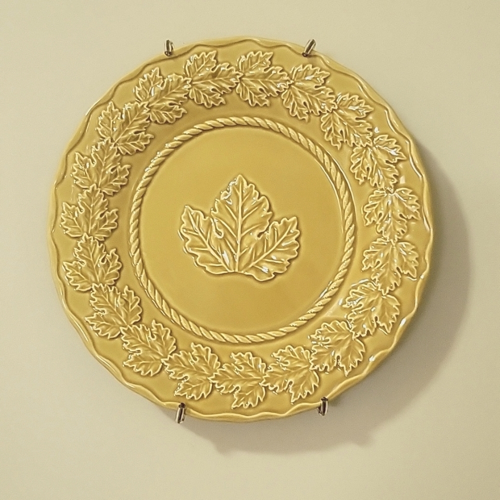 Kate Williams Yellow Fall Leaves Decorative Plate